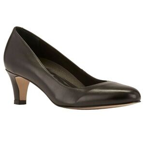 Ros Hommerson Joy II Women's Pump Black Leather Classic Heels Dress Shoe 6M